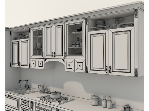 Classic European Style Kitchen Cabinet 25 3D Model
