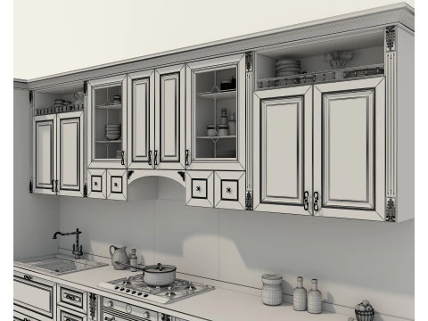 Mobile da cucina classico in stile europeo 25 Modello 3D