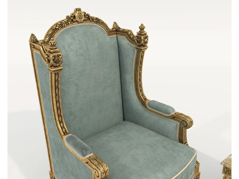 Tavolino e poltrona in stile classico europeo 36 Modello 3D