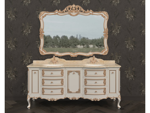 Classic Bathroom Cabinet With Sink 3Dモデル