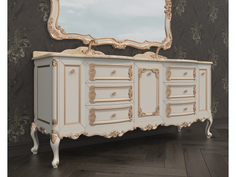 Classic Bathroom Cabinet With Sink 3Dモデル