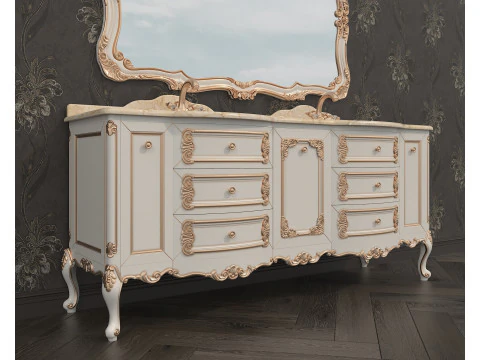 Classic Bathroom Cabinet With Sink 3D Model