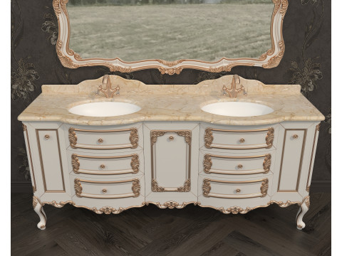 Classic Bathroom Cabinet With Sink 3Dモデル