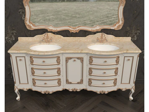 Classic Bathroom Cabinet With Sink 3D Model