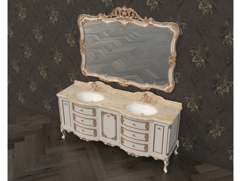 Classic Bathroom Cabinet With Sink 3Dモデル
