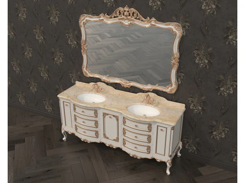 Classic Bathroom Cabinet With Sink 3D Model