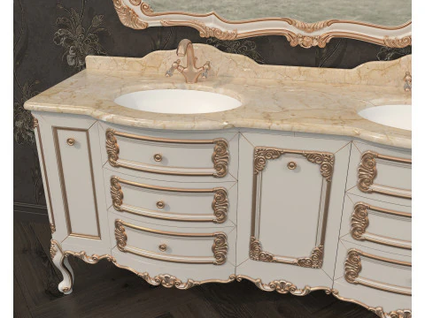Classic Bathroom Cabinet With Sink 3D Model