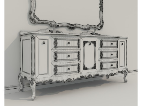 Classic Bathroom Cabinet With Sink 3Dモデル