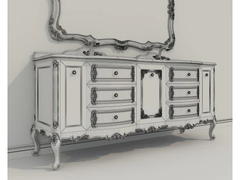 Classic Bathroom Cabinet With Sink 3D Model