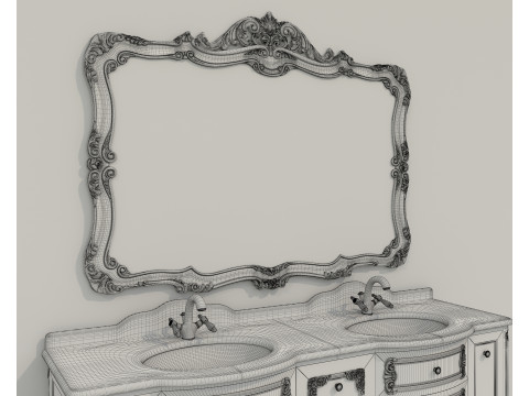 Classic Bathroom Cabinet With Sink 3Dモデル