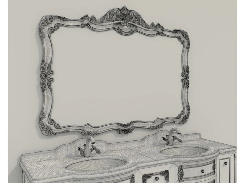 Classic Bathroom Cabinet With Sink 3D Model