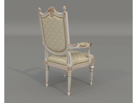 Classic European style Dining Table and Chairs 64 3D Model