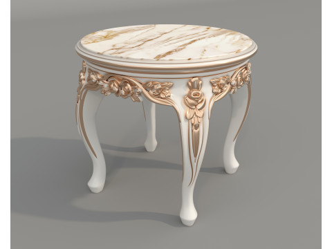 Classic European Style Coffee Table and Armchair 37 3D Модель