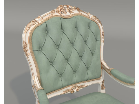 Classic European Style Coffee Table and Armchair 37 3D Модель