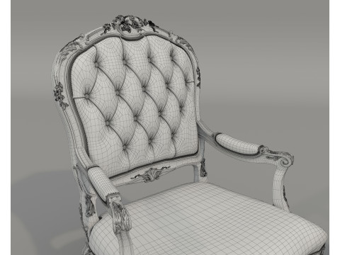 Classic European Style Coffee Table and Armchair 37 3D Модель