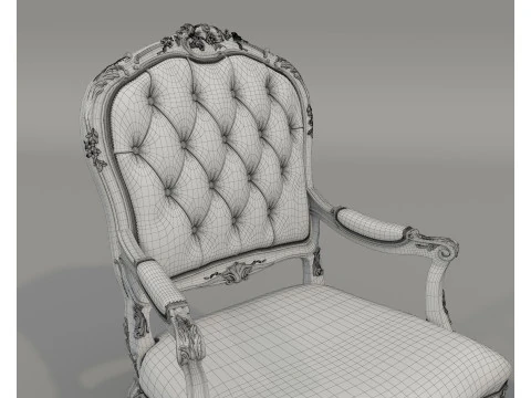 Tavolino e poltrona in stile classico europeo 37 Modello 3D