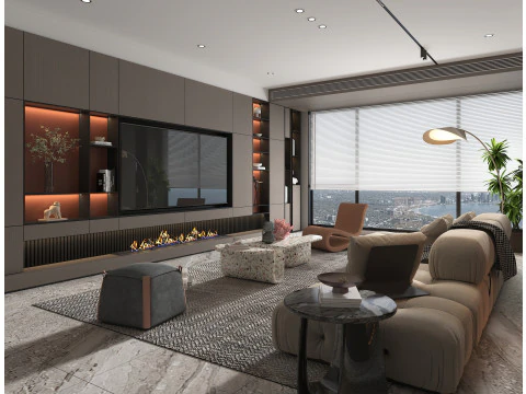 Living Room Scene 23 3D Model