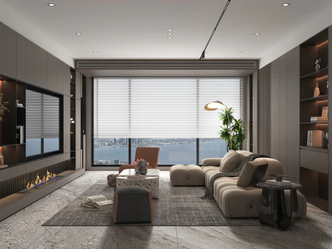 Living Room Scene 23 3D Model
