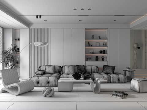 Living Room Scene 23 3D Modell