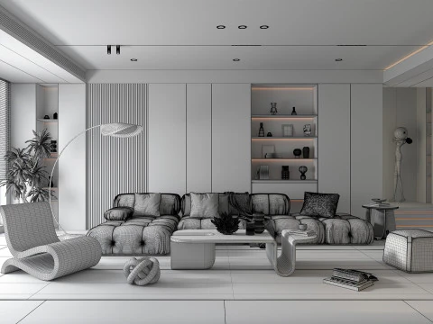 Living Room Scene 23 3D Model