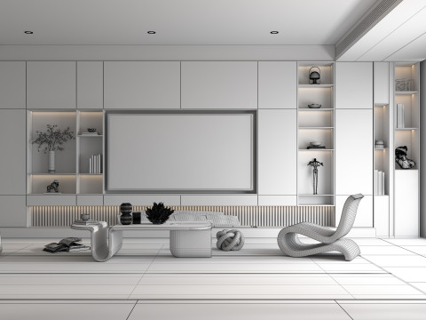 Living Room Scene 23 3D Modell