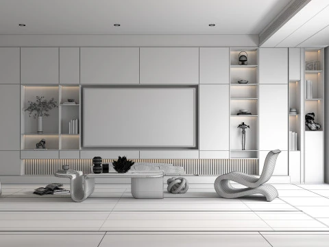 Living Room Scene 23 3D Model