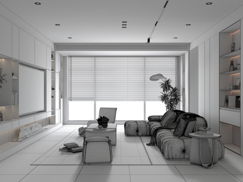 Living Room Scene 23 3D Modell