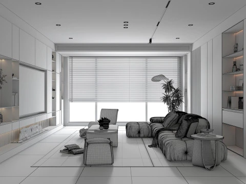 Living Room Scene 23 3D Model