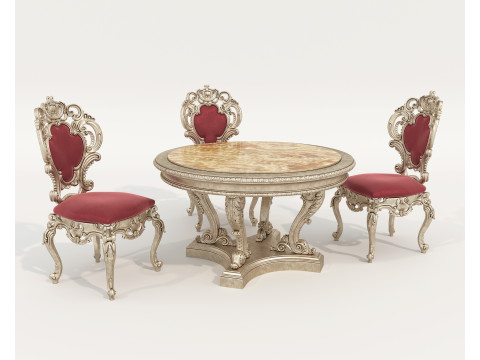 经典欧式餐桌椅65 3D 模型