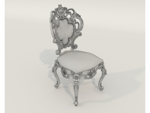 Table et chaises de salle à manger de style européen classique 65 Modèle 3D