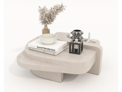 Set Meja Kopi dan Kursi Berlengan Modern 77 Model 3D