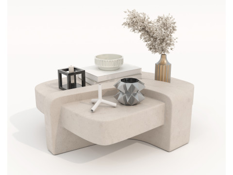 Set Meja Kopi dan Kursi Berlengan Modern 77 Model 3D