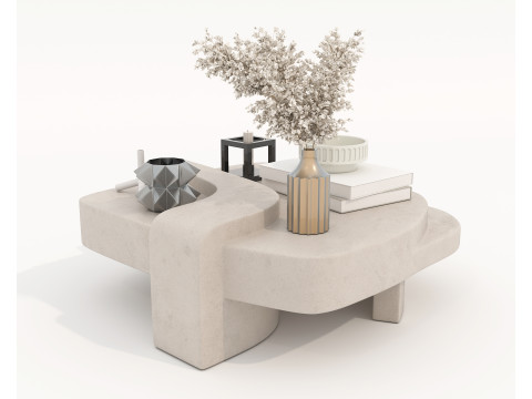 Set Meja Kopi dan Kursi Berlengan Modern 77 Model 3D