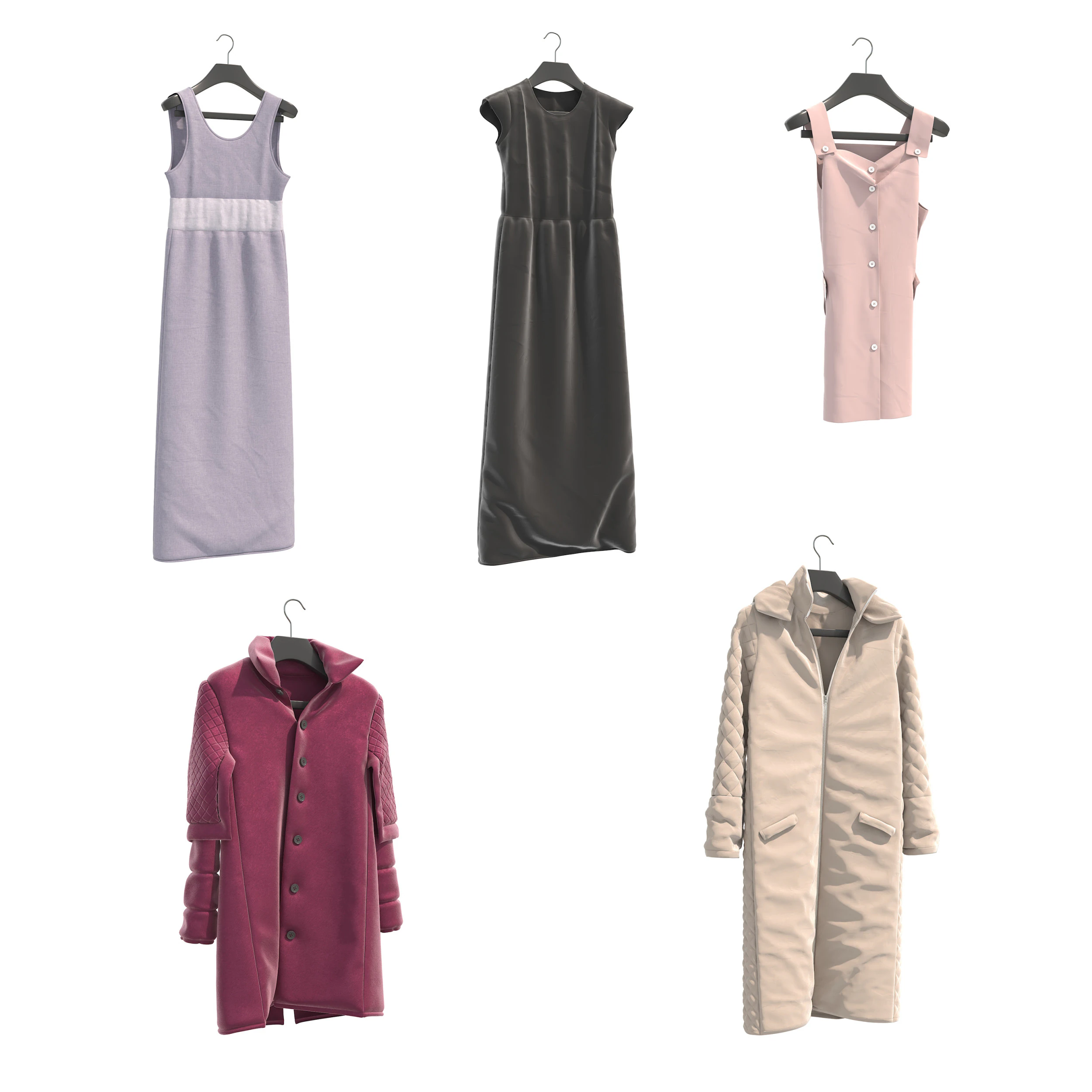 Clothing on Hanger 16 3D Model .c4d .max .obj .3ds .fbx .stl .blend