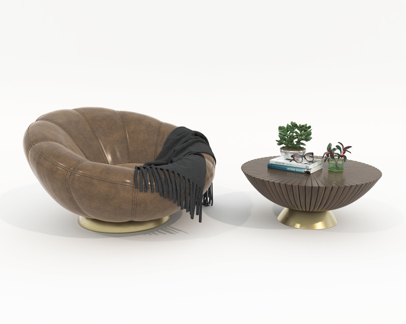 现代咖啡桌和扶手椅套装 78 3D 模型 .c4d .max .obj .3ds .fbx .stl .blend