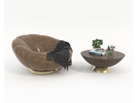 Set tavolino e poltrona moderni 78 Modello 3D