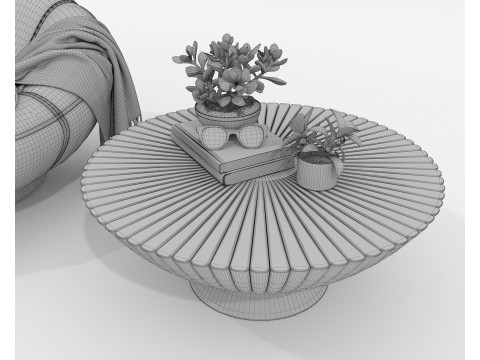 现代咖啡桌和扶手椅套装 78 3D 模型