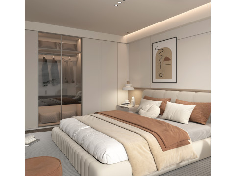 현대 침실 장면 51 3D 모델