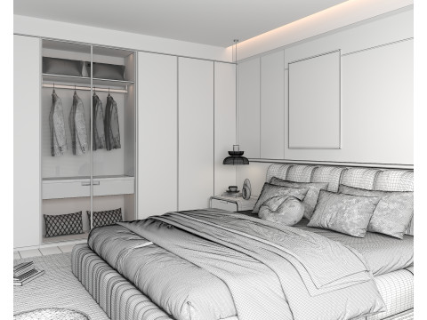 현대 침실 장면 51 3D 모델