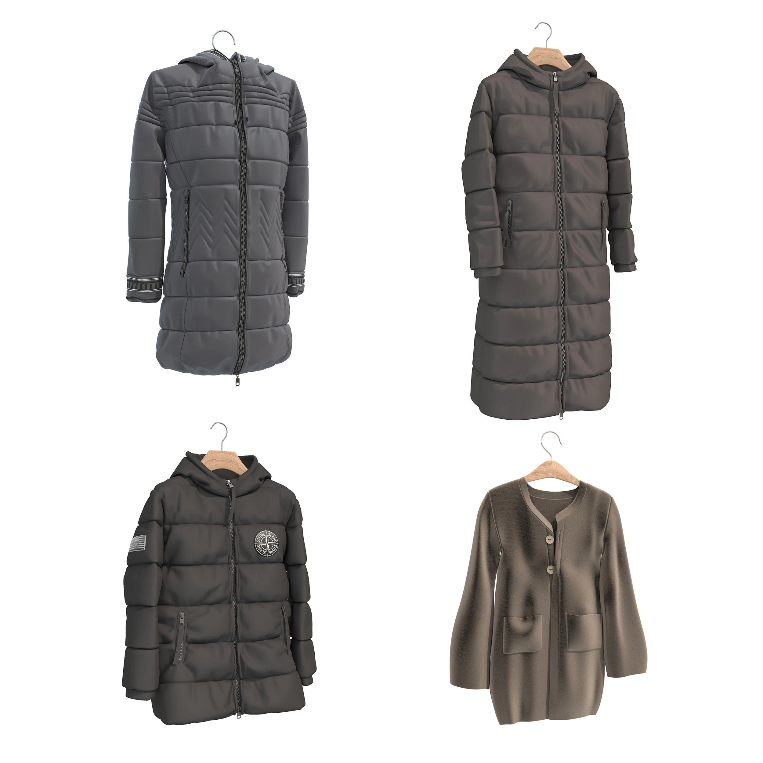 Coat on Hanger 7 3D Model .c4d .max .obj .3ds .fbx .stl .blend