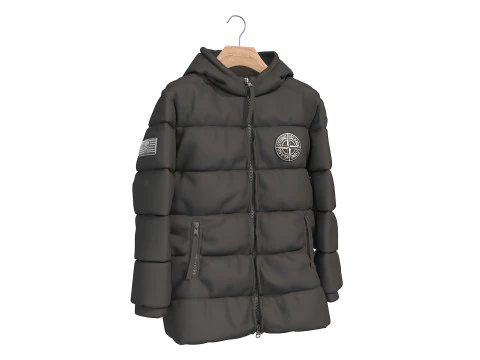 Coat on Hanger 7 3D Model