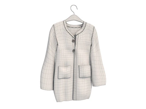 Coat on Hanger 7 3D Model