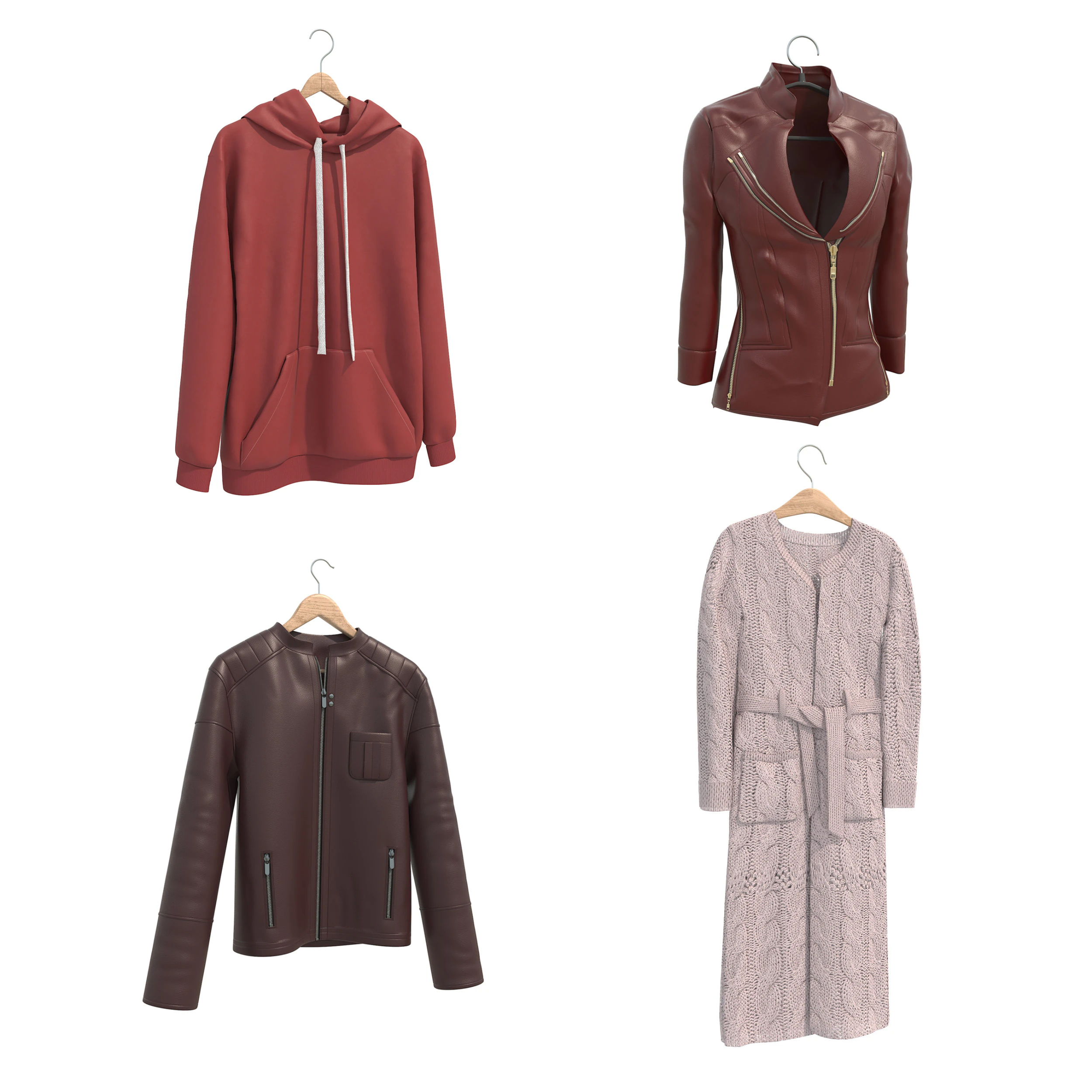 Coat on Hanger 8 3D Model .c4d .max .obj .3ds .fbx .stl .blend