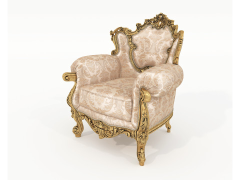 Классический комплект диванов и кресел в европейском стиле 16 3D Модель