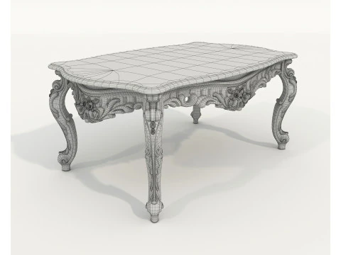 Klassieke bank- en fauteuilset in Europese stijl 16 3D Model