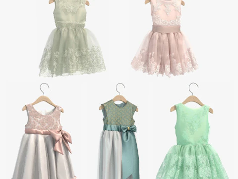 Roupas Infantis no Cabide 4 Modelo 3D