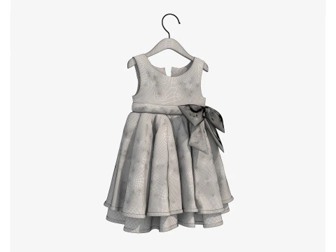 Children Clothing on Hanger 4 3D Model