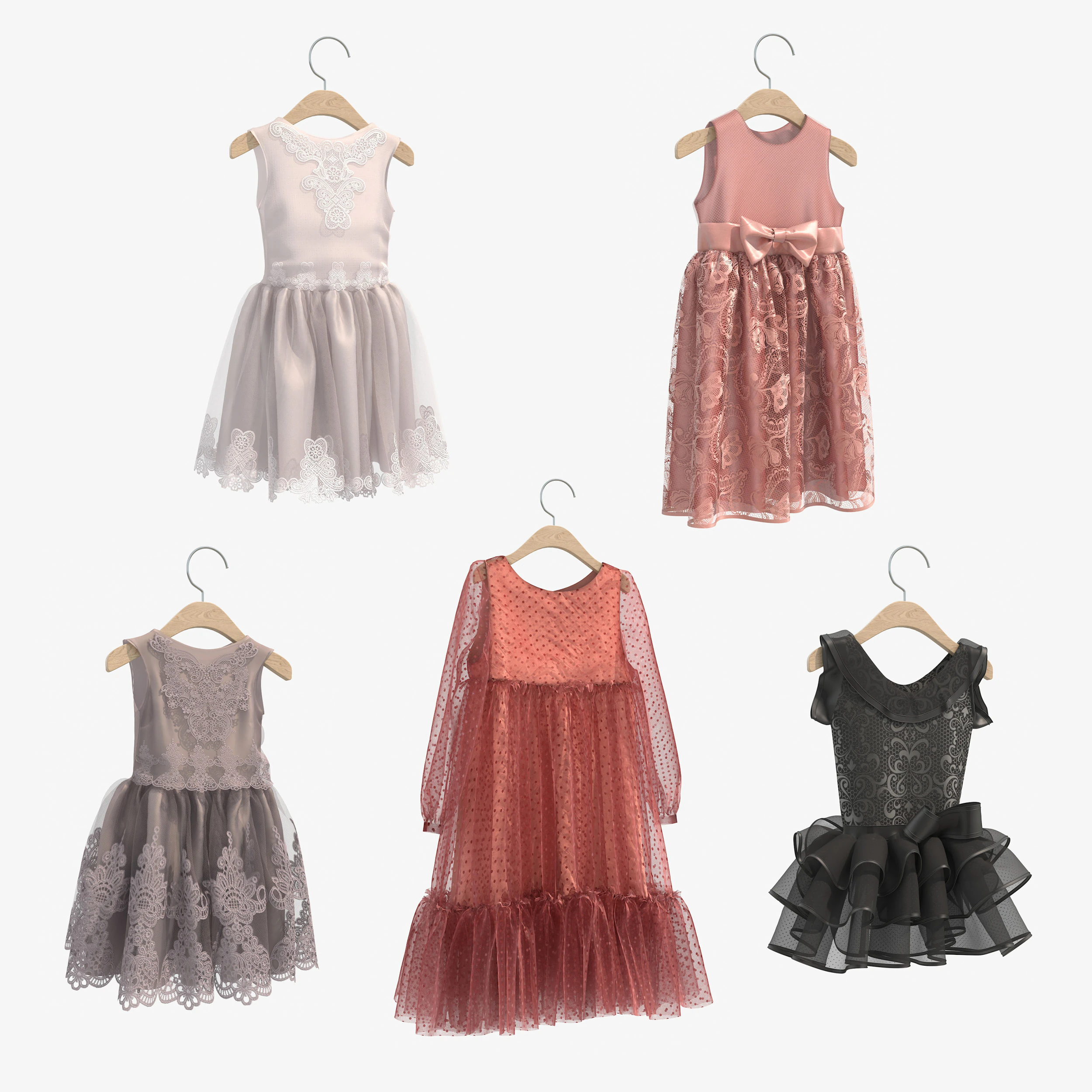 Children Clothing on Hanger 5 3D Model .c4d .max .obj .3ds .fbx .stl .blend 