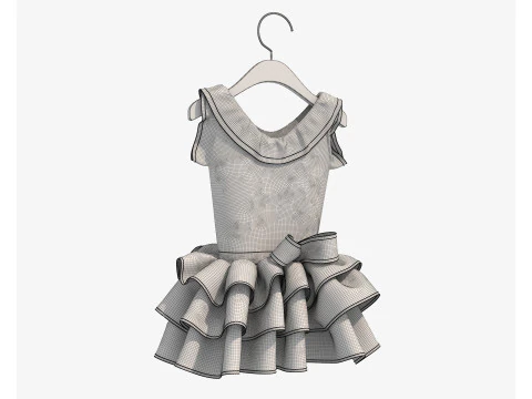 Children Clothing on Hanger 5 3D Model