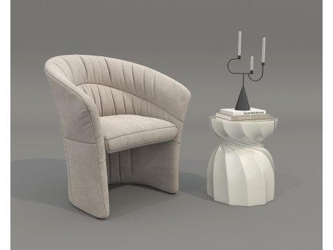 Nowoczesny zestaw stolik kawowy i fotele 80 Model 3D